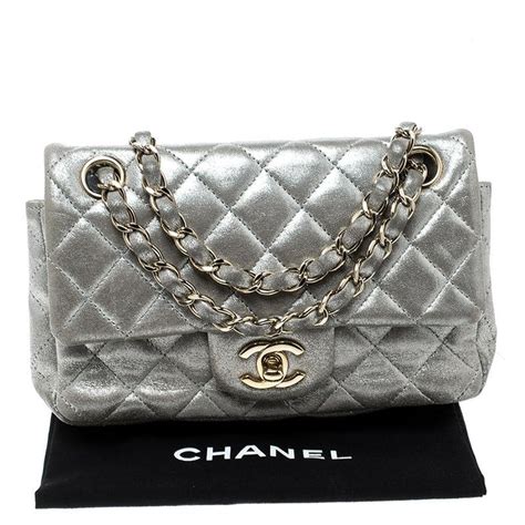 chanel silver mini|chanel small bag with price.